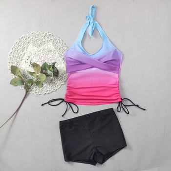 Γυναικείο μαγιό μπικίνι χωρίς μανίκια με επενδύσεις στήθους, υψηλή ελαστικότητα, πολυεστερική ύφανση, 231 γρ/m²