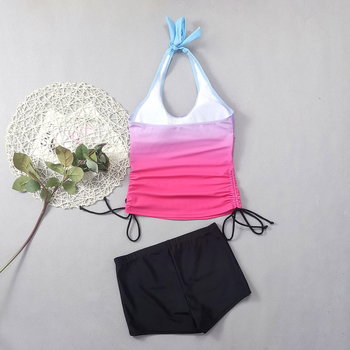 Γυναικείο μαγιό μπικίνι χωρίς μανίκια με επενδύσεις στήθους, υψηλή ελαστικότητα, πολυεστερική ύφανση, 231 γρ/m²