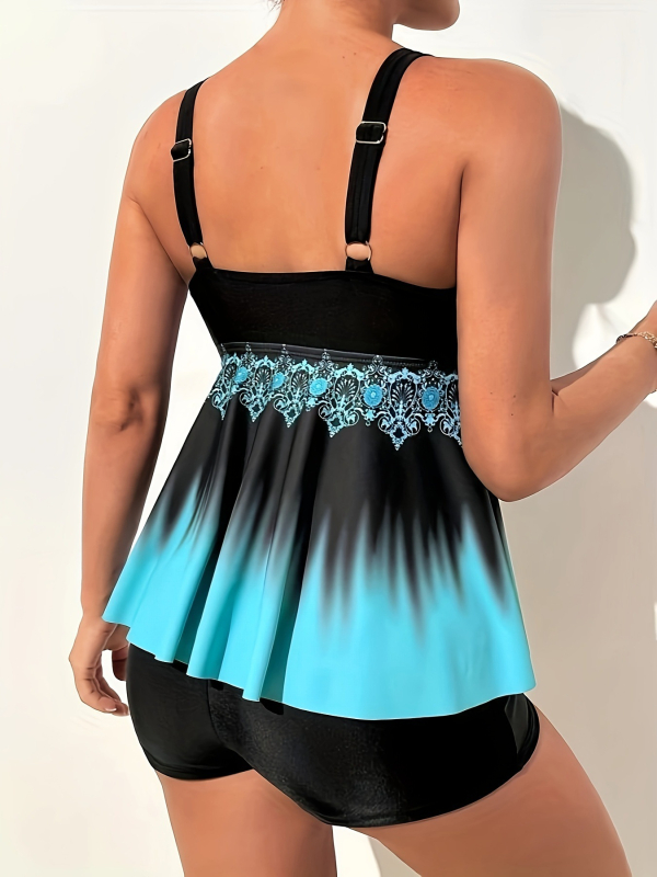 Női két részes bikini — szexi, hátrész nyitott, magas rugalmasság; melltartópárna fémtalp nélkül; Anyag: Poliészter 82% / Spandex 18%; Bélése: Poliészter