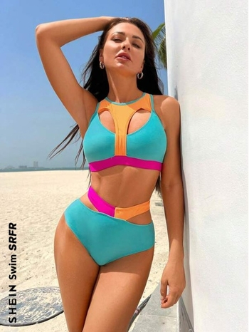 Γυναικείο μπικίνι δύο τεμαχίων – Sexy, ανοιχτό πίσω, ανθεκτικό – Νάιλον 85%, επένδυση πολυεστέρα με 15% Σπαντέξ, μαξιλάρι στήθους, χωρίς μεταλλική υποστήριξη, για κολύμβηση