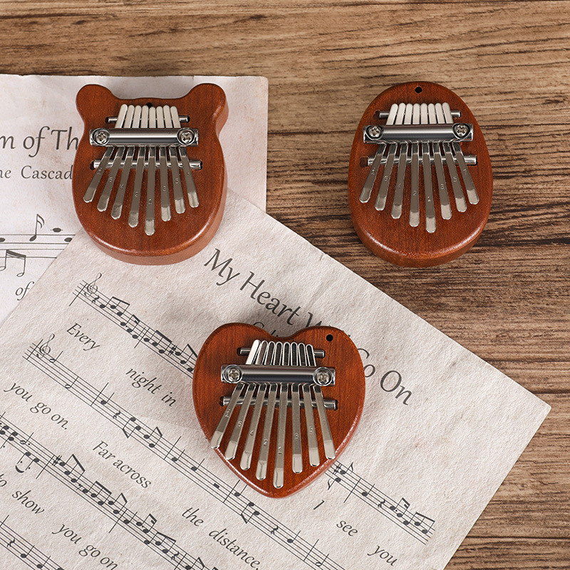 Ξύλινο Kalimba thumb piano, 8 ήχοι, 10 τρύπες, υλικό: Redwood, κάλυμμα: ABS, φινίρισμα: χρυσό βερνίκι