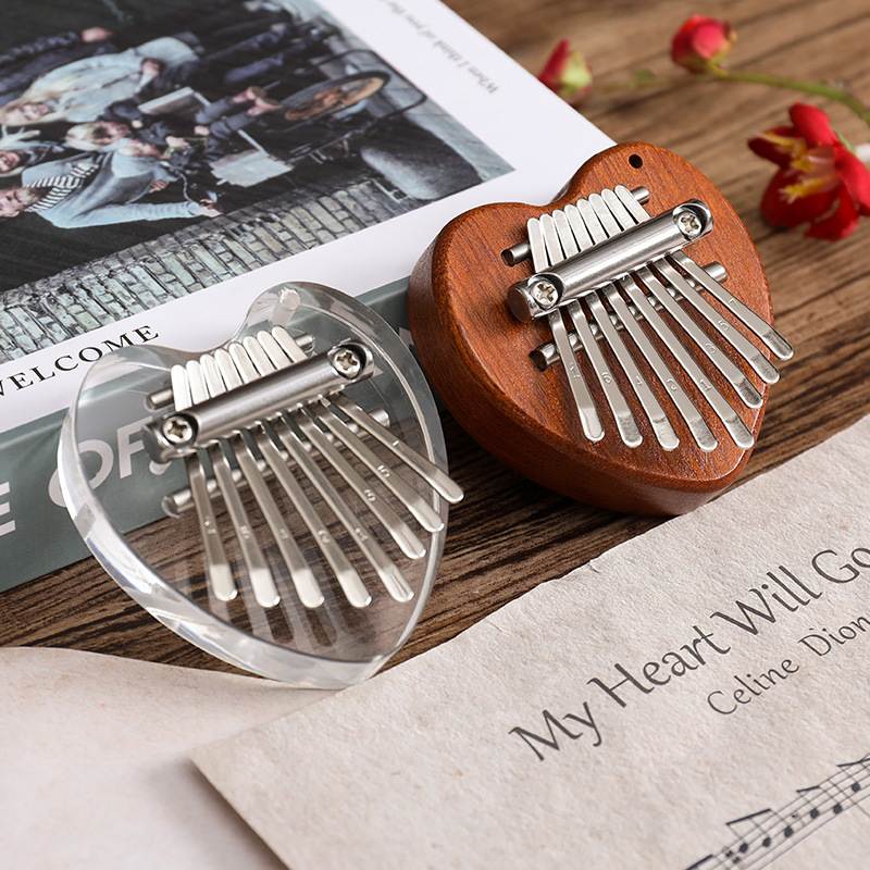Ξύλινο Kalimba thumb piano, 8 ήχοι, 10 τρύπες, υλικό: Redwood, κάλυμμα: ABS, φινίρισμα: χρυσό βερνίκι