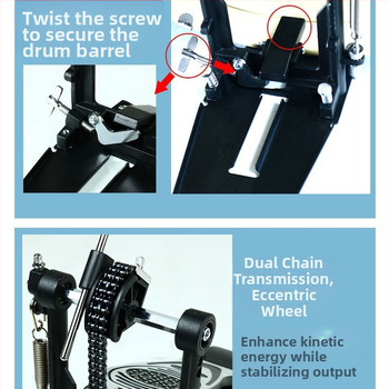 Novos Προηγμένος πετάλι για ντράμ με διπλή αλυσίδα χτυπήματος