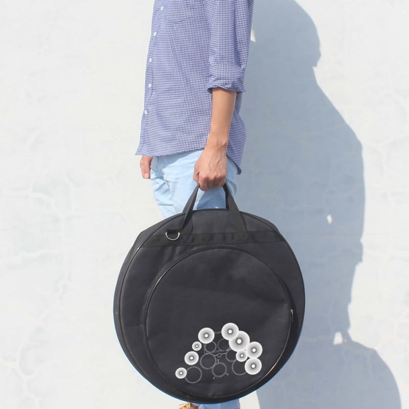 IN-02 Cimbal táska kivehető belső elválasztóval, vállpánttal és vastagított habpárnázással; Anyag: durva szemű szövet