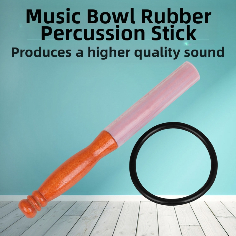 Príslušenstvo pre perkusné nástroje — kladivo pre tibetské misky, model L3, materiál: guma a tvrdé drevo, balené v PE vrecku