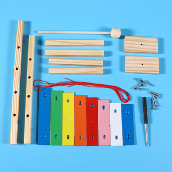 Ξύλινο DIY κιτ για πιάνο με οκτώ ήχους καμπάνες – εκπαιδευτικό μουσικό τεχνολογικό σετ για μαθητές 7–14, μη ηλεκτρικό