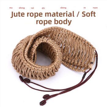 Μεταλλικό τύμπανο γλώσσας με rosewood, 13 νότες, άκρη περιτυλιγμένη με σχοινί, χειροποίητο σχοινί από κάνναβη