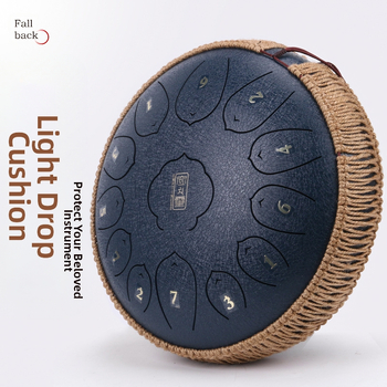 Μεταλλικό τύμπανο γλώσσας με rosewood, 13 νότες, άκρη περιτυλιγμένη με σχοινί, χειροποίητο σχοινί από κάνναβη