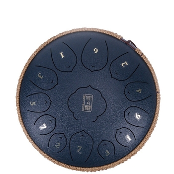 Μεταλλικό τύμπανο γλώσσας με rosewood, 13 νότες, άκρη περιτυλιγμένη με σχοινί, χειροποίητο σχοινί από κάνναβη