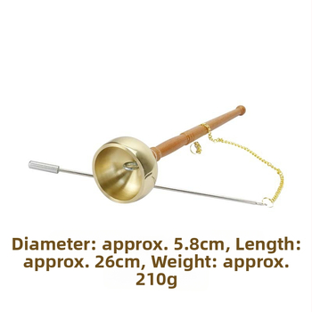 Κρουστό όργανο για βουδιστικό ναό με ξύλινο χερούλι, χυτό χαλκό, 210 g για διαλογισμό