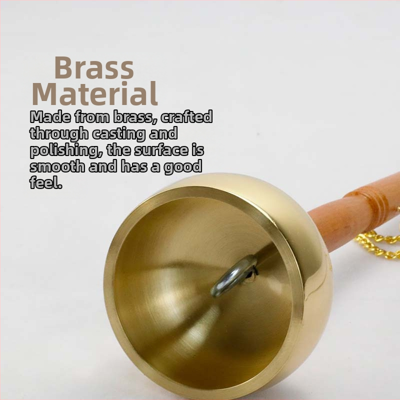 Κρουστό όργανο για βουδιστικό ναό με ξύλινο χερούλι, χυτό χαλκό, 210 g για διαλογισμό