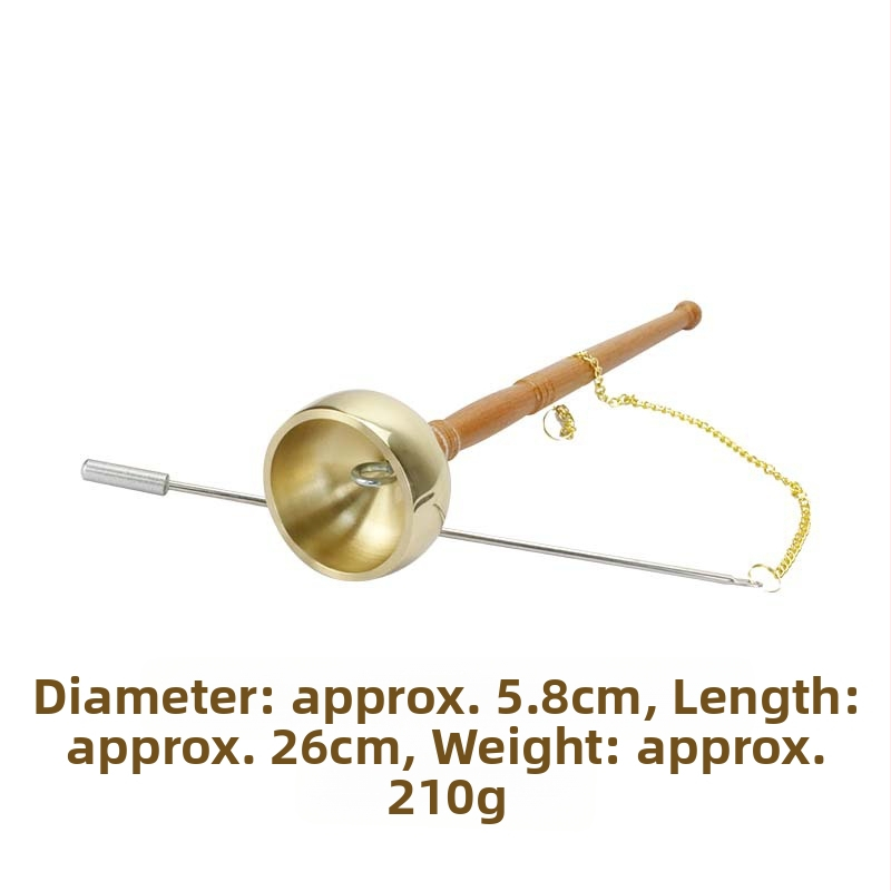 Κρουστό όργανο για βουδιστικό ναό με ξύλινο χερούλι, χυτό χαλκό, 210 g για διαλογισμό