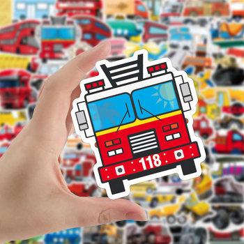 Samoljepljive naljepnice za djecu s motivima karikatura automobila i građevinskih vozila, brend Xincan, težina 50 g, proces tiska, serija Dječji Automobili Serija