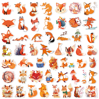 50 τεμάχια αυτοκόλλητα graffiti με πονηρή αλεπού για αποσκευή, ψυγείο και αυτοκίνητο – αδιάβροχα αυτοκόλλητα PVC