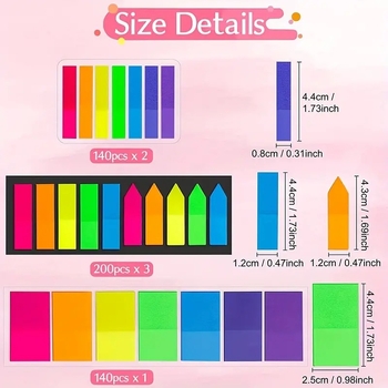 Skaitmeninio Morandi paletės skaidrus užrašų ir indeksų lipdukų rinkinys, fluorescencinės klasifikavimo etiketės, lipnios, 1020 puslapių, Prekės ženklas Kita