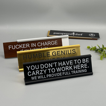 Алуминиева сплав L-образна настолна табелка за изложбен дисплей от Longxi crafts factory