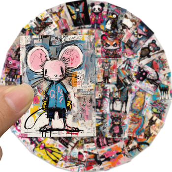 Αυτοκόλλητα graffiti σε στυλ Basquiat, σετ 50 φύλλα, PVC αυτοκόλλητο, DIY διακόσμηση για βαλίτσες, θερμικά ποτήρια και τετράδια