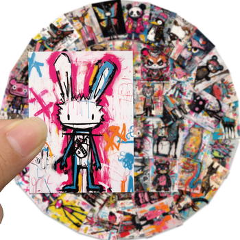 Αυτοκόλλητα graffiti σε στυλ Basquiat, σετ 50 φύλλα, PVC αυτοκόλλητο, DIY διακόσμηση για βαλίτσες, θερμικά ποτήρια και τετράδια