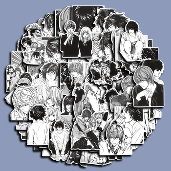 Öntapadós naptár matricák japán stílusban Light Yagami a Death Note-ból, 60 darab DIY dekoratív lapok, nyomtatott