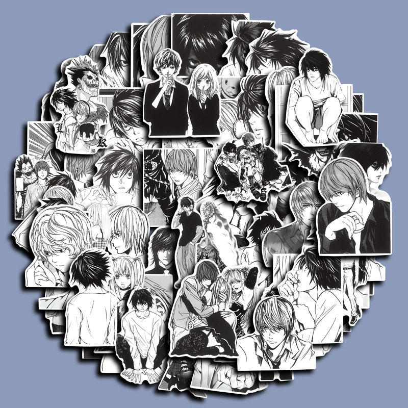 Öntapadós naptár matricák japán stílusban Light Yagami a Death Note-ból, 60 darab DIY dekoratív lapok, nyomtatott