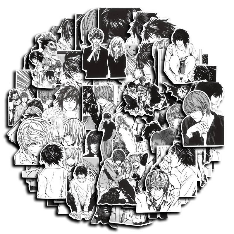 Öntapadós naptár matricák japán stílusban Light Yagami a Death Note-ból, 60 darab DIY dekoratív lapok, nyomtatott