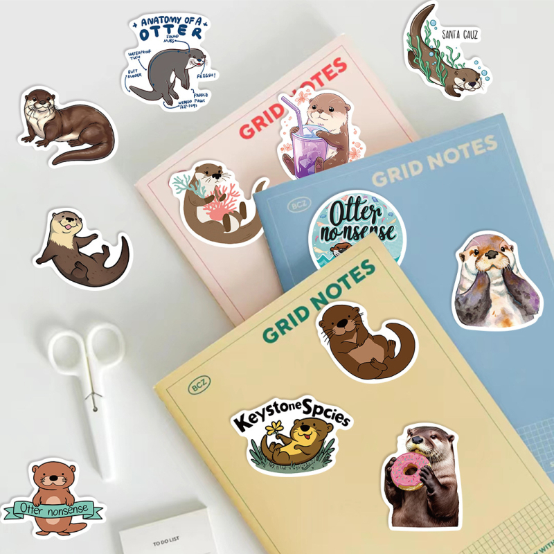 Shi le Otter Graffiti naljepnice – 50 vodootpornih listova za DIY ukrase za gitaru, bilježnicu i kofer