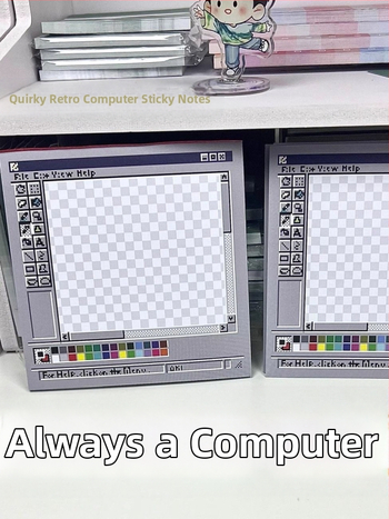 Σημειωματάριο με αυτοκόλλητα σε ρετρό σχεδιασμό υπολογιστή για μαθητές - DIY, επαναχρησιμοποιούμενα σημειώματα με κομψό ύφος. Τεχνικές προδιαγραφές: Μάρκα Other; Στυλ Paper brick; IP έγκριση Όχι