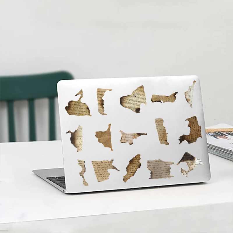 50 броя ретро изгорени английски стикери за декорация на китара и куфар, водоустойчив PVC лепило, персонализиран печат с лого — Whale Orange