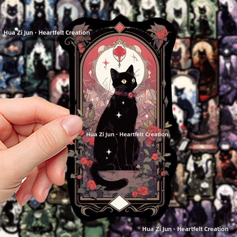 Комплект стикери за телефон и iPad с котешко таро - PVC, стил карикатура, стикер с печат, лого отпечатано, IP авторизация: Не