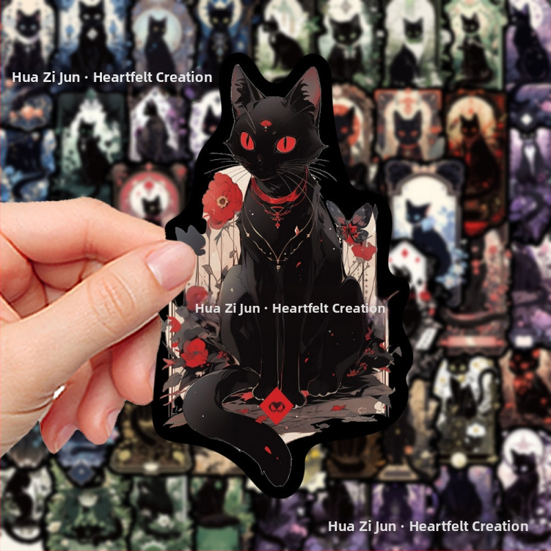 Комплект стикери за телефон и iPad с котешко таро - PVC, стил карикатура, стикер с печат, лого отпечатано, IP авторизация: Не