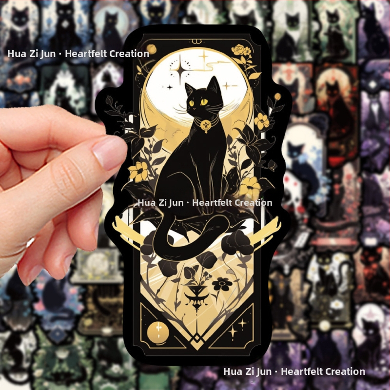 Комплект стикери за телефон и iPad с котешко таро - PVC, стил карикатура, стикер с печат, лого отпечатано, IP авторизация: Не