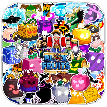 Стикери за тяло Blox Fruits – 60 бр., PVC водоустойчиви, повторно използваеми, инопланетен модел, лесно залепване (персонализация налична)