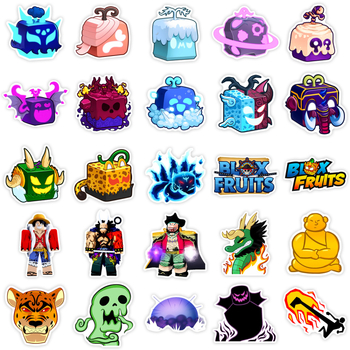 Стикери за тяло Blox Fruits – 60 бр., PVC водоустойчиви, повторно използваеми, инопланетен модел, лесно залепване (персонализация налична)