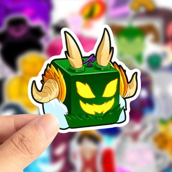 Стикери за тяло Blox Fruits – 60 бр., PVC водоустойчиви, повторно използваеми, инопланетен модел, лесно залепване (персонализация налична)