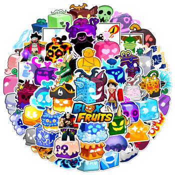 Стикери за тяло Blox Fruits – 60 бр., PVC водоустойчиви, повторно използваеми, инопланетен модел, лесно залепване (персонализация налична)