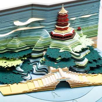 3D popieriaus karpymas – dovanų dėžutė su atplėšiamomis užrašomis (Prekės ženklas: Magic Paper House; Forma: popierinis blokas; Nėra lipimo; IP leidimas: Ne)