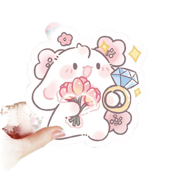 Σετ αυτοκόλλητων με λαγουδάκια: 200 τεμάχια, αδιάβροχα για ημερολόγιο, γλυκά καρτούν σχέδια