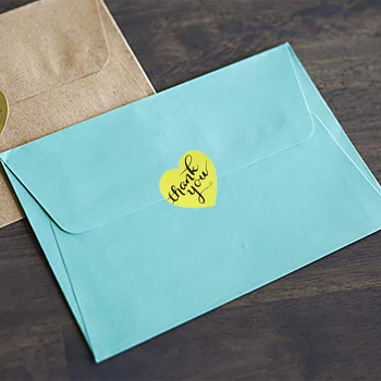 Καρδιά στικερς Thank You για σφράγιση – 500 φύλλα/ρολό; για συσκευασία και διακόσμηση; κωδικός υλικού 10273553; Grasin Base Paper; κόλλα ζεστή; αντοχή θερμοκρασίας 80