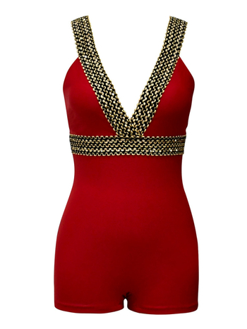 Ένα-κομμάτι μαγιό για ενήλικες γυναίκες, βαθύ V-λαιμό, υψηλή μέση, χωρίς μανίκια, με επένδυση στήθου· ύφασμα 85% νάιλον, επένδυση 15% σπάντεξ