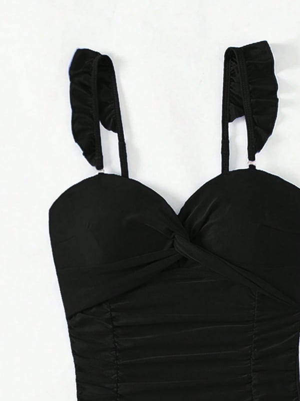 Costum de baie damă dintr-o singură piesă, fără mâneci, cu bureți pentru bust, culoare solidă, nailon 82%, căptușeală poliester cu spandex 18%