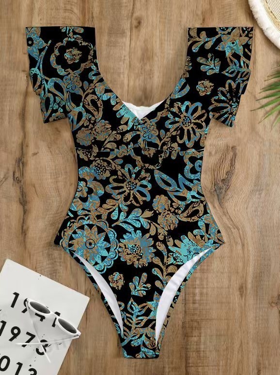 Costum de baie întreg pentru femei cu burete pentru bust, poliester, compoziție 82/18, adulți