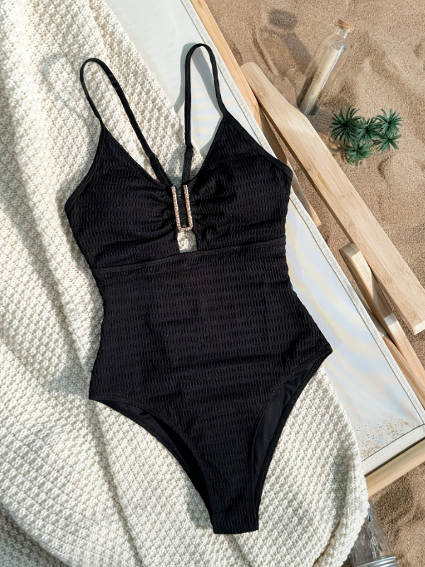 Costum de baie întreg pentru femei, design decupat sexy, material nylon 80/20, căptușeală spandex 20%, fără mâneci