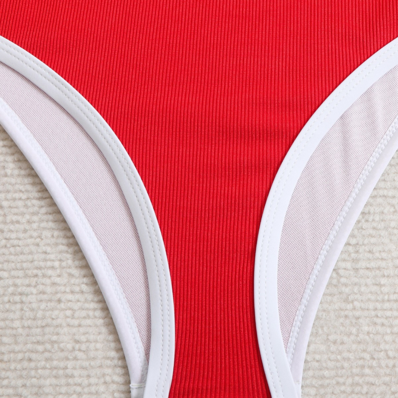 Costum de baie întreg, fără mâneci, culoare solidă, poliester cu elastan, burete bust