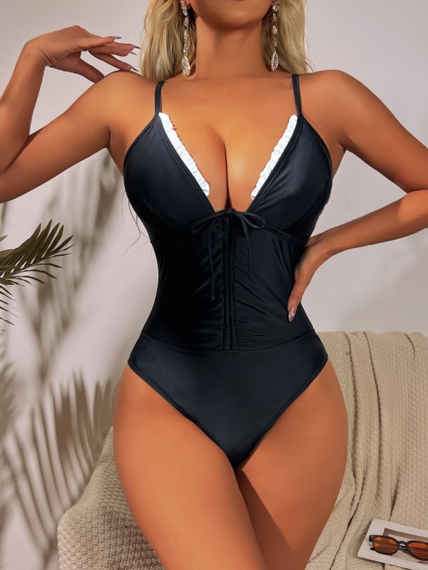 Costum de baie întreg pentru femei adulte, cu burete la bust, fără suport metalic