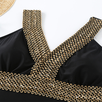 Γυναικείο ολόσωμο μαγιό με υψηλή μέση, εφαρμοστό, με εκτύπωση, επένδυση στο στήθος, πολυεστερικό ύφασμα με επένδυση από σπαντέξ