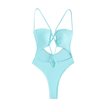 Γυναικείο ολόσωμο μαγιό χωρίς μανίκια, μονοχρωμο σχέδιο, ύφασμα 80% νάιλον, επένδυση πολυεστέρα 90%, βάρος 110 g