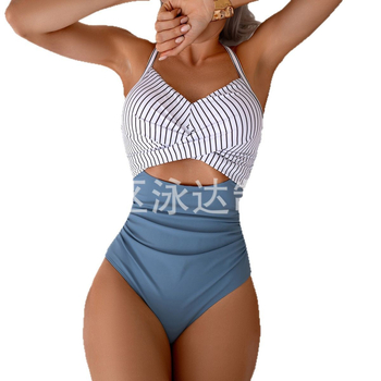 Γυναικείο ολόσωμο μαγιό, λαιμός με κορδόνι, χωρίς πλάτη, χωρίς μανίκια, γρήγορο στέγνωμα πολυεστέρα, επένδυση στήθους