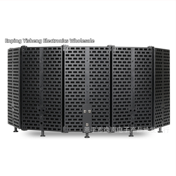 Πλαστικός θωρακισμένος απομόνωσης μικροφώνου με πέντε πάνελ για στούντιο ηχογράφηση και ζωντανές μεταδόσεις, συμβατός με πυκνωτικά μικρόφωνα, αντι-ψεκαστικό δίχτυ, εύρος συχνοτήτων 20 Hz–20 kHz, SNR ≥75 dB, χωρίς μπαταρία