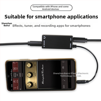 Διεπαφή ήχου κιθάρας για smartphones – BR108, ABS σώμα, Lanlison, για ηλεκτρική κιθάρα και μπάσο, αξεσουάρ μουσικού οργάνου
