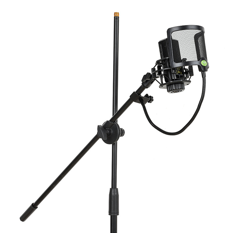 Μεταλλικός φίλτρο μικροφώνου με μεταλλικό πλέγμα και κλιπ, για ζωντανή ερμηνεία και ηχογράφηση — αντιανεμικό, προστασία από σάλιο, επαγγελματική μείωση θορύβου